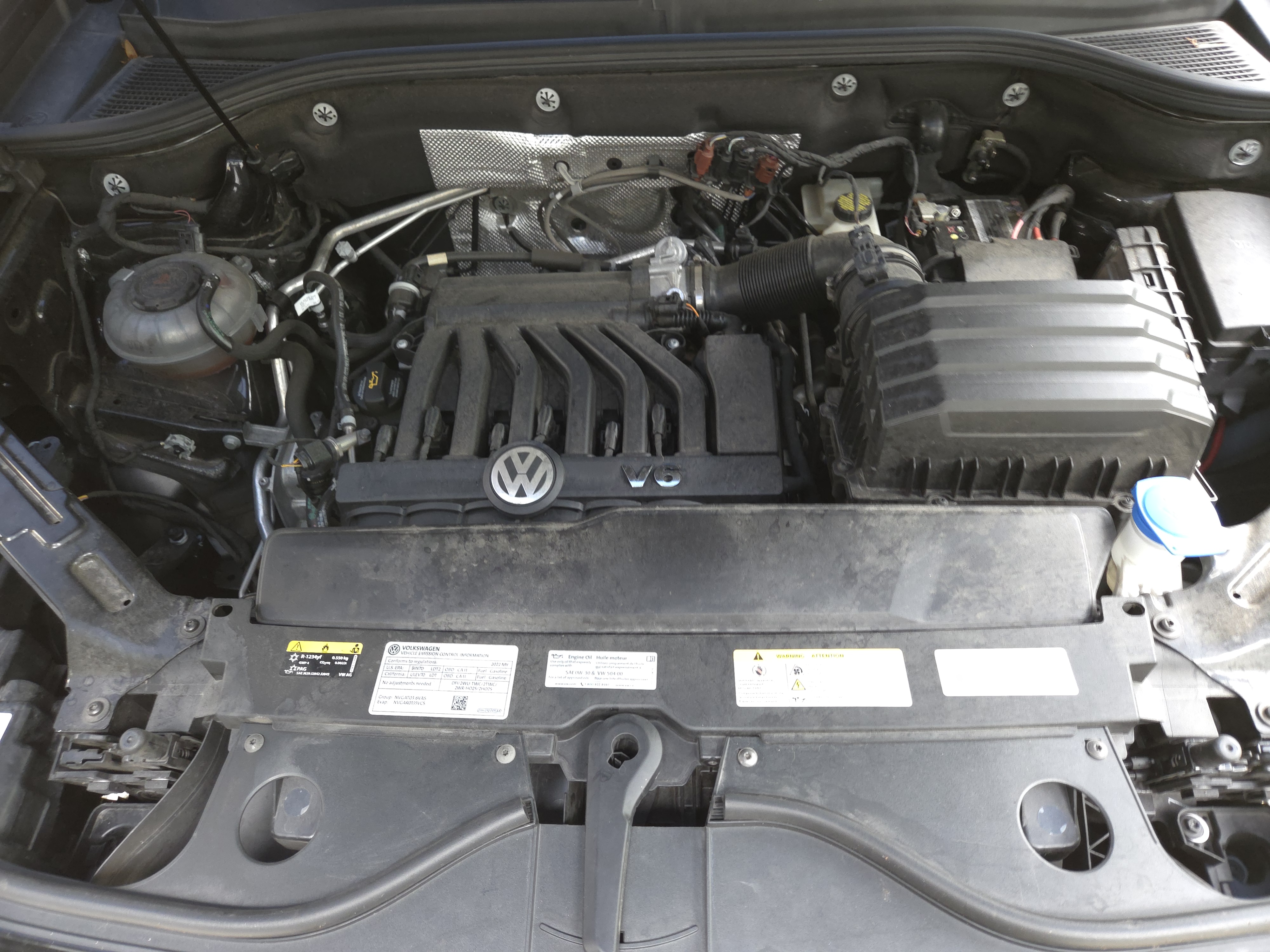 Engine bay before cleaning